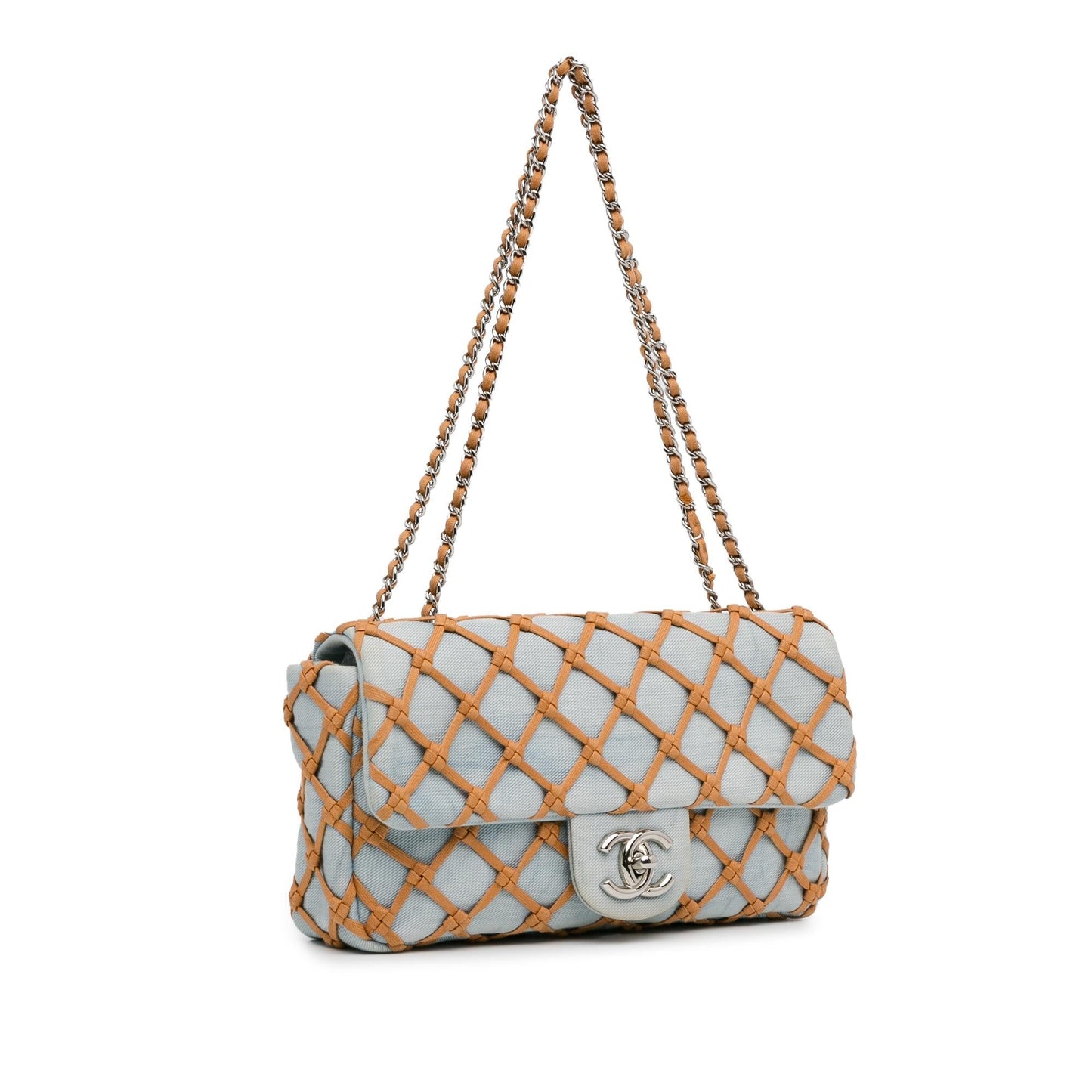 Chanel Small Denim Canebiers Net Flap (SHG-tufAIi)