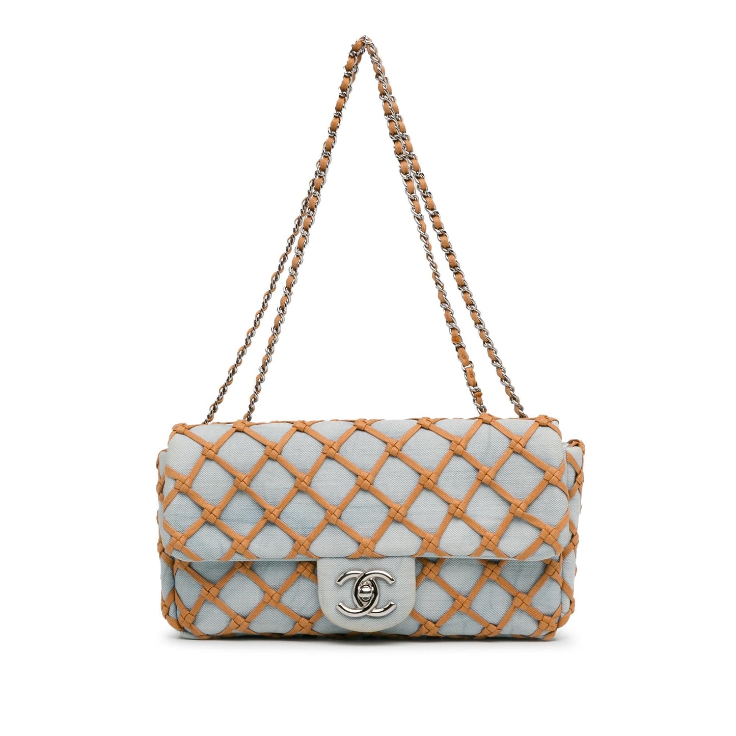 Chanel Small Denim Canebiers Net Flap (SHG-bzsj0K)