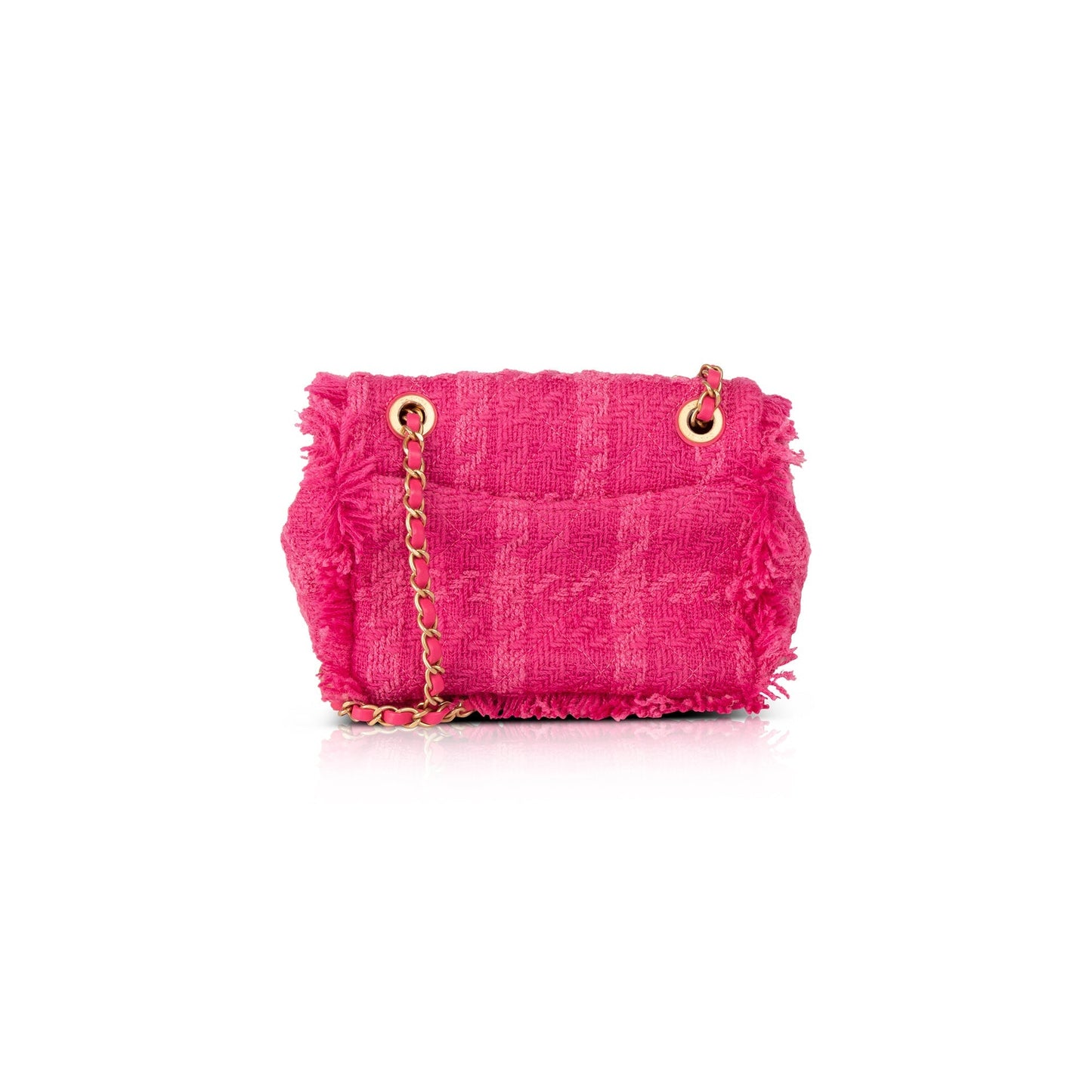 Chanel Small Giant Logo Tweed Flap Bag