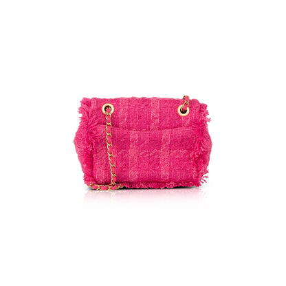 Chanel Small Giant Logo Tweed Flap Bag