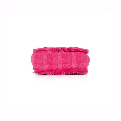 Chanel Small Giant Logo Tweed Flap Bag