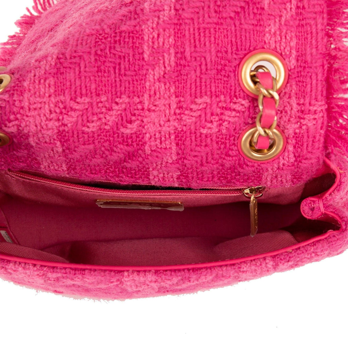 Chanel Small Giant Logo Tweed Flap Bag