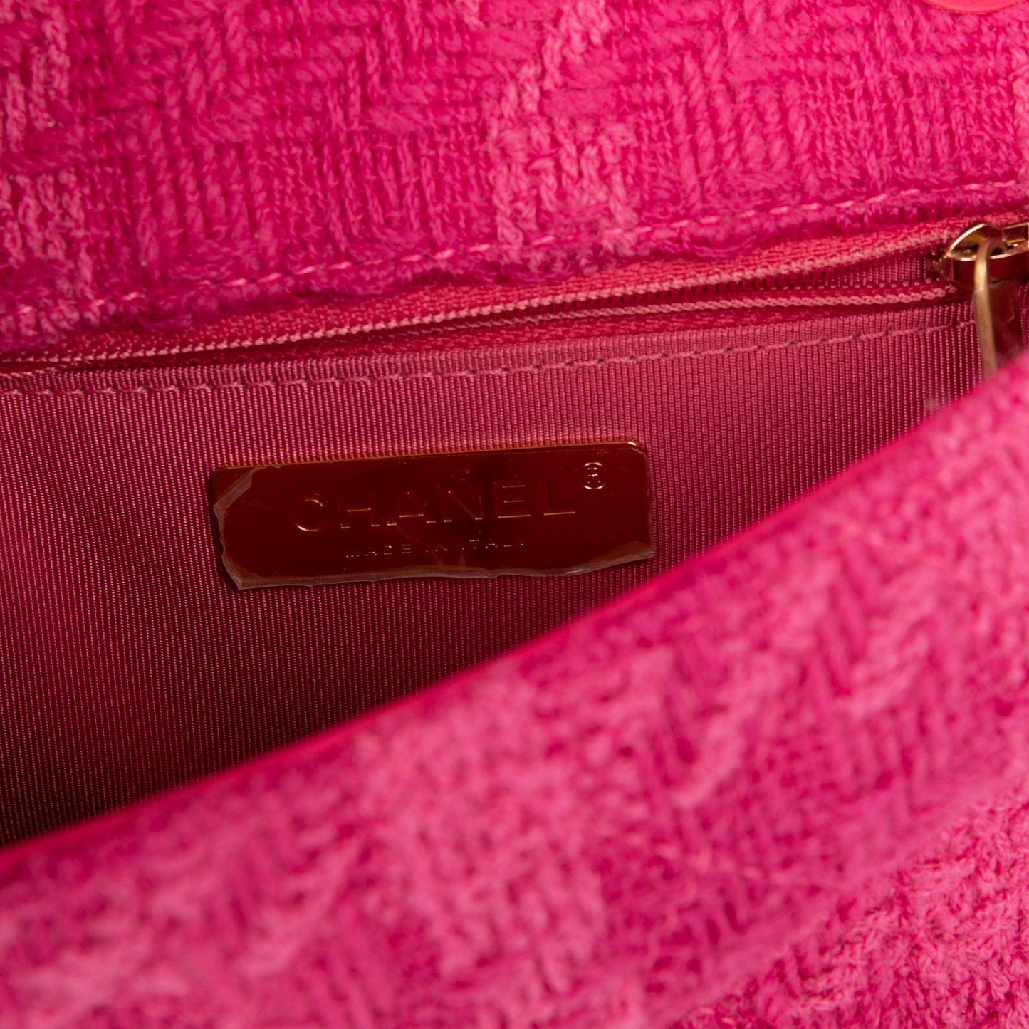 Chanel Small Giant Logo Tweed Flap Bag