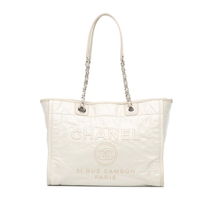 Chanel Small Glazed Calfskin Deauville Tote