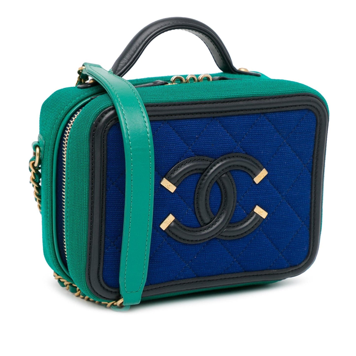 Chanel Small Jersey CC Filigree Vanity Case (SHG-n3n03P)