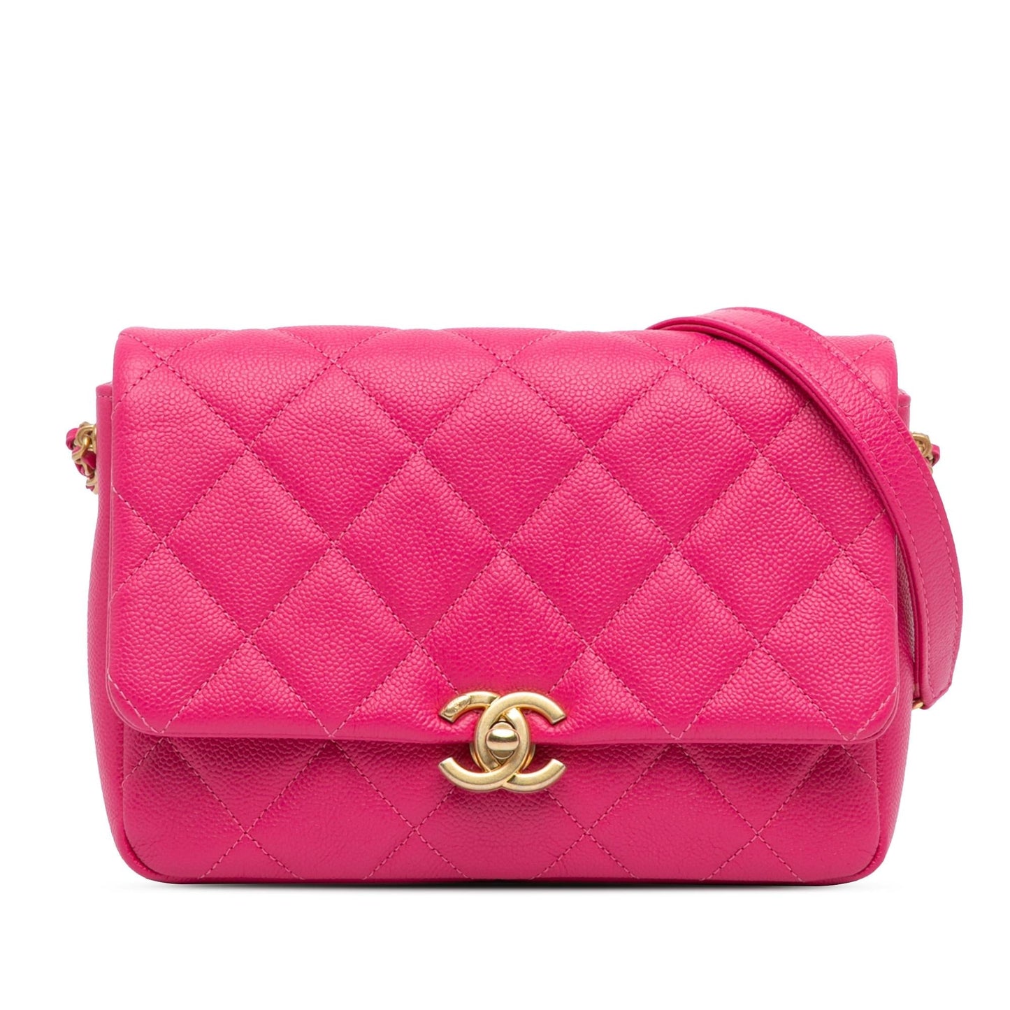 Chanel Small Quilted Caviar Chain Melody Flap