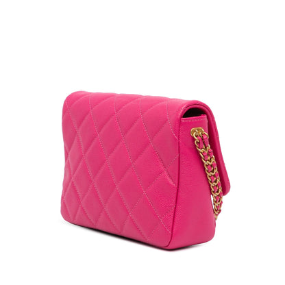 Chanel Small Quilted Caviar Chain Melody Flap