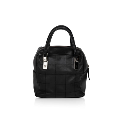 Chanel Small Square Quilt Leather Chocolate Bar Tote