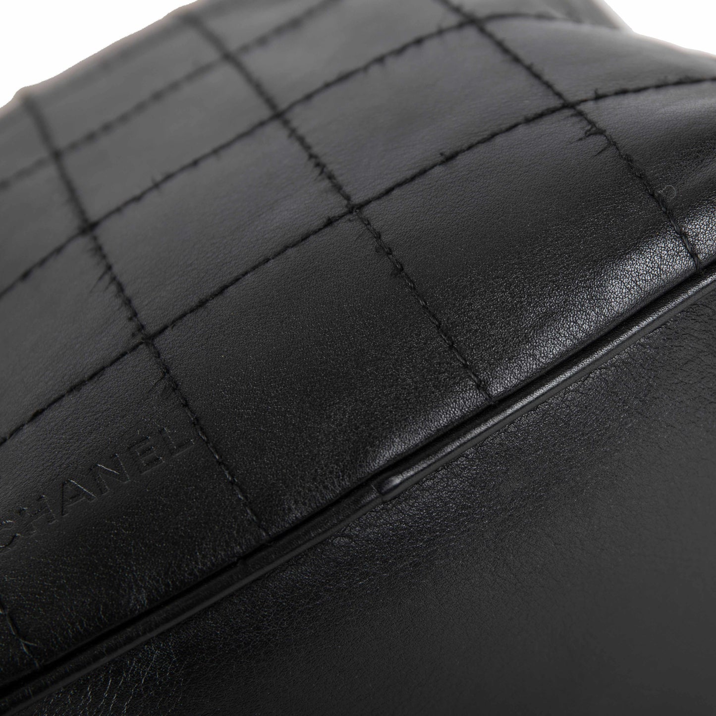 Chanel Small Square Quilt Leather Chocolate Bar Tote
