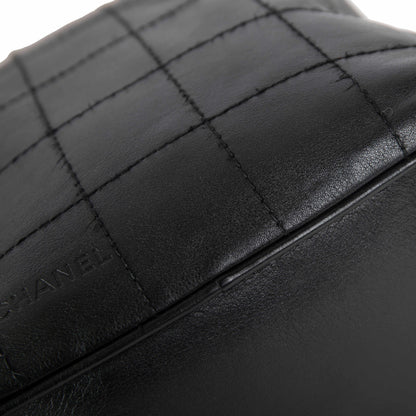 Chanel Small Square Quilt Leather Chocolate Bar Tote
