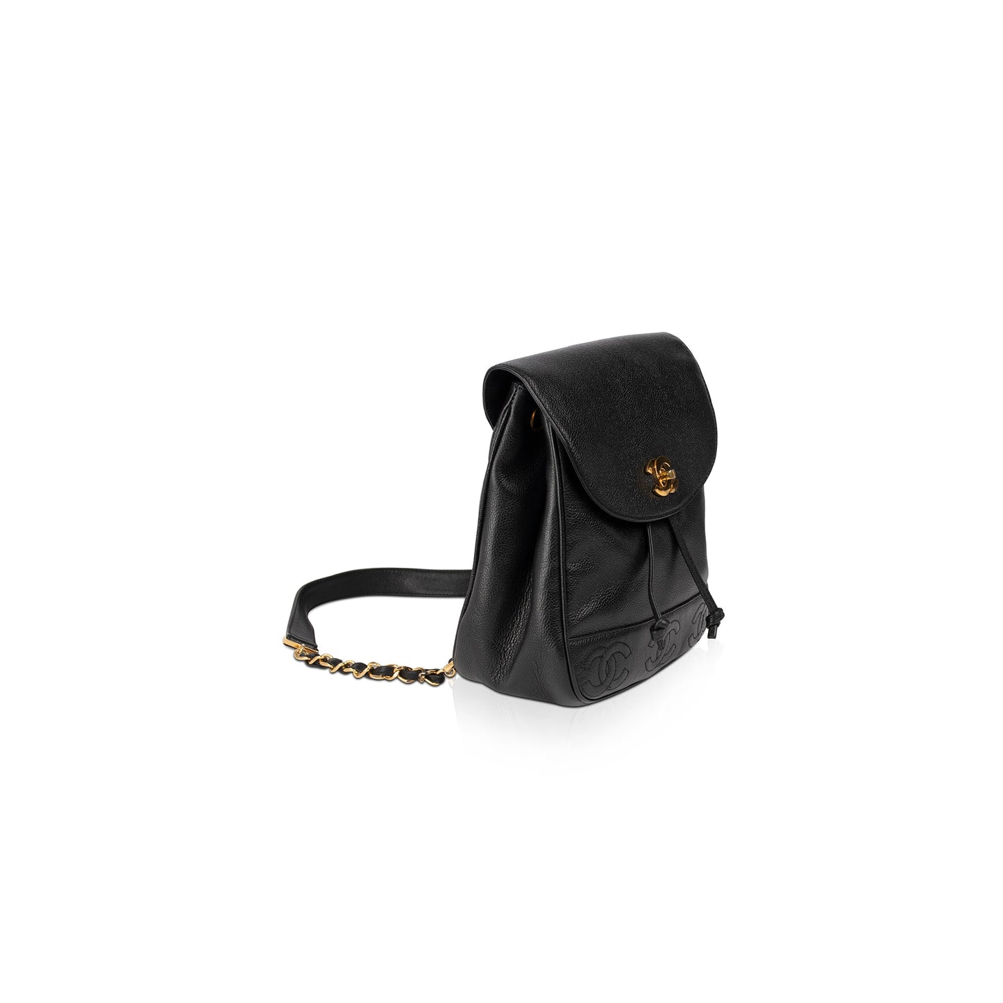 Chanel Small Vintage Black Caviar CC Backpack