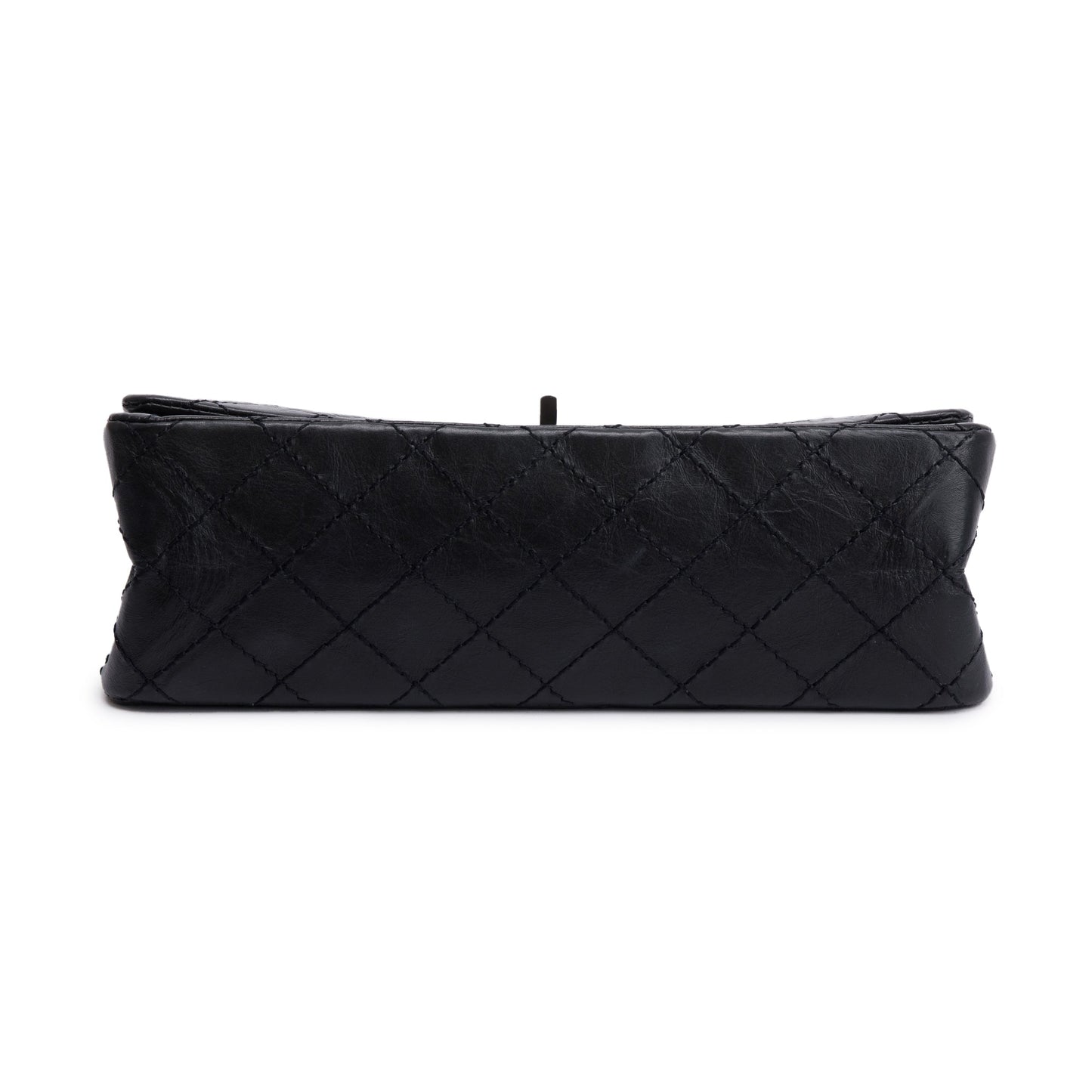 Chanel So Black Calfskin Leather 2.55 Reissue 225 Double Flap Bag