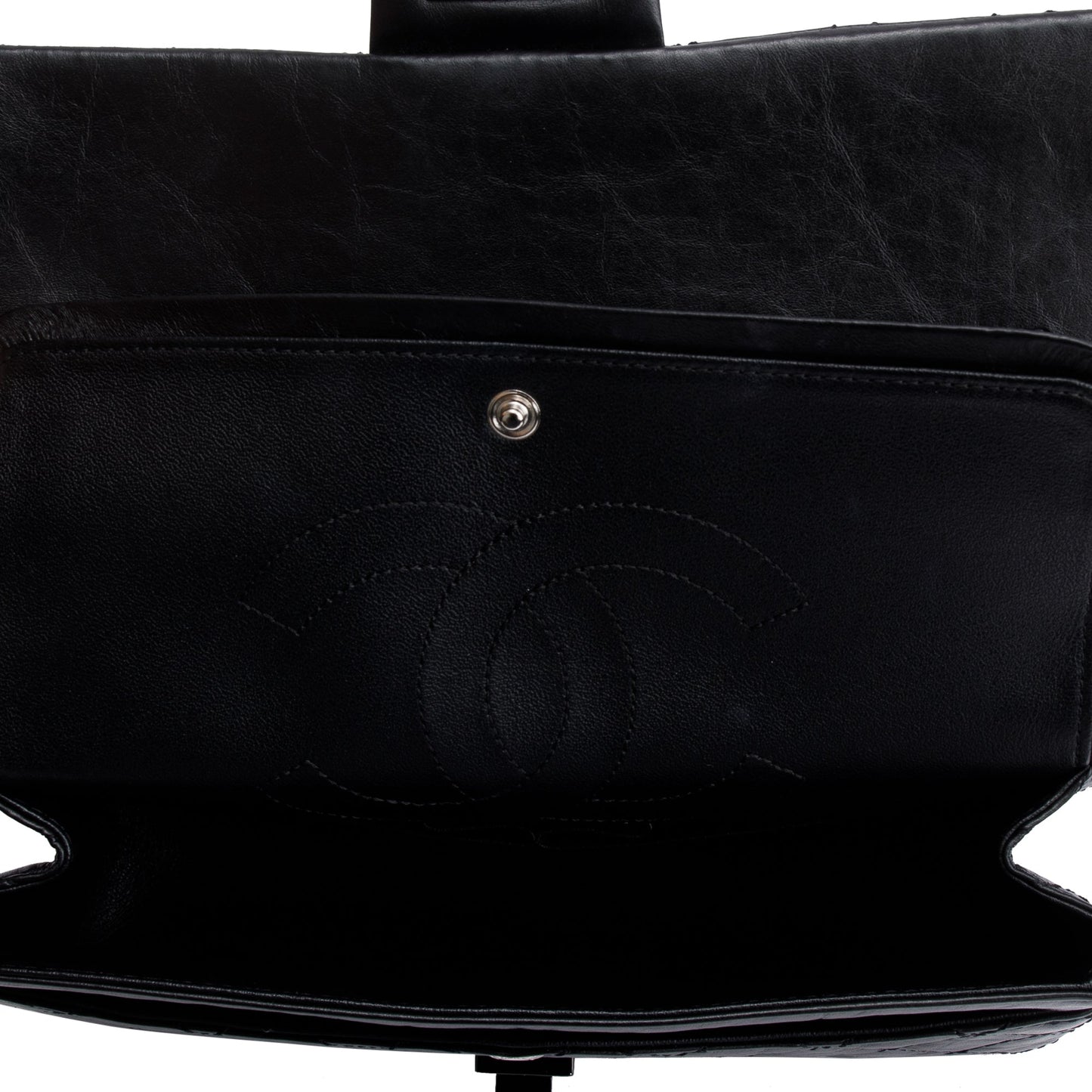 Chanel So Black Calfskin Leather 2.55 Reissue 225 Double Flap Bag