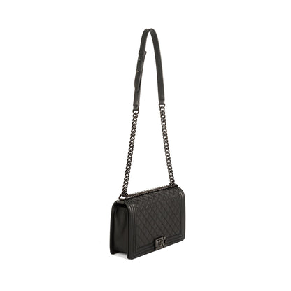 Chanel So Black Caviar Large Boy Bag