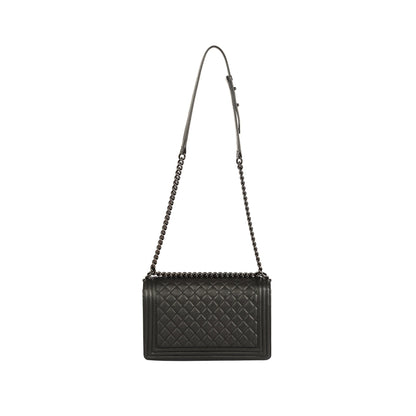 Chanel So Black Caviar Large Boy Bag