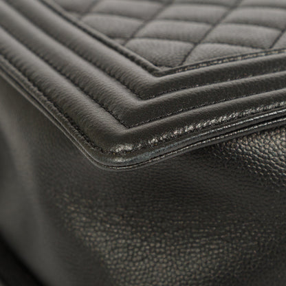 Chanel So Black Caviar Large Boy Bag