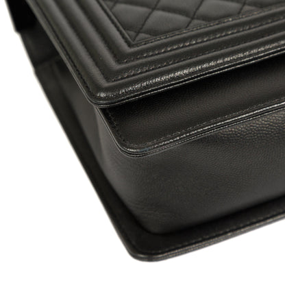 Chanel So Black Caviar Large Boy Bag