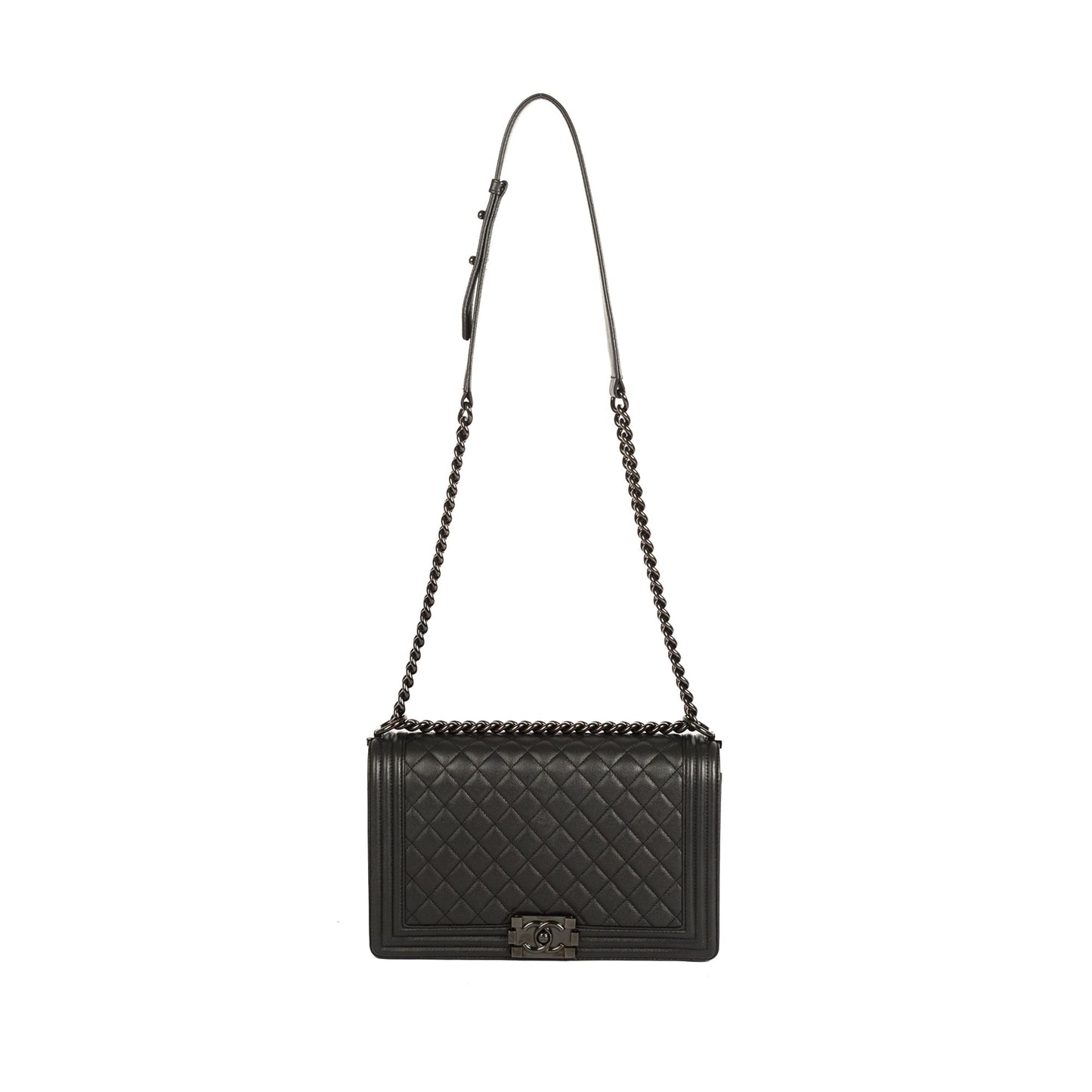Chanel So Black Caviar Large Boy Bag