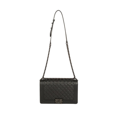 Chanel So Black Caviar Large Boy Bag