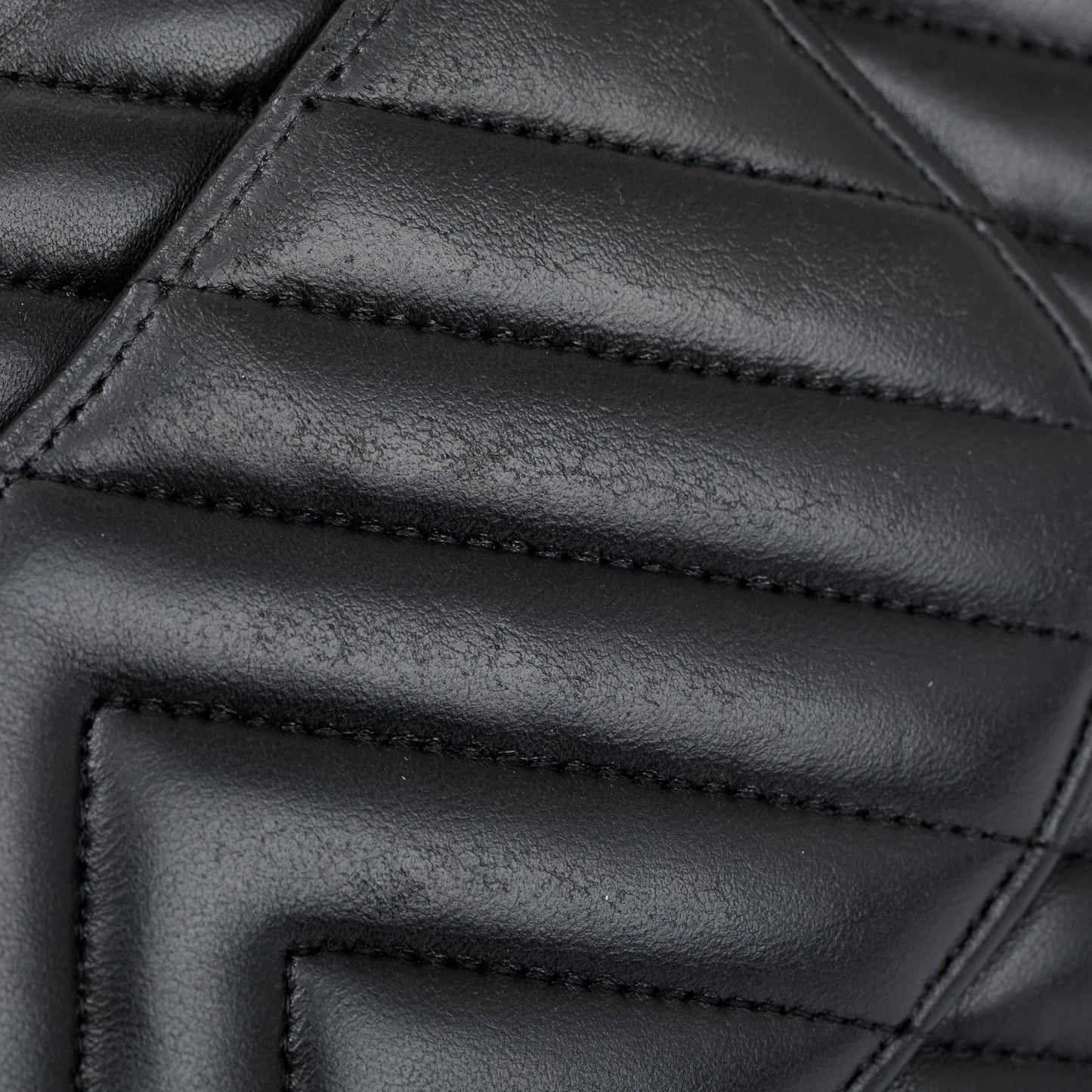 Chanel So Black Chevron Calfskin Leather Classic Medium Double Flap Bag