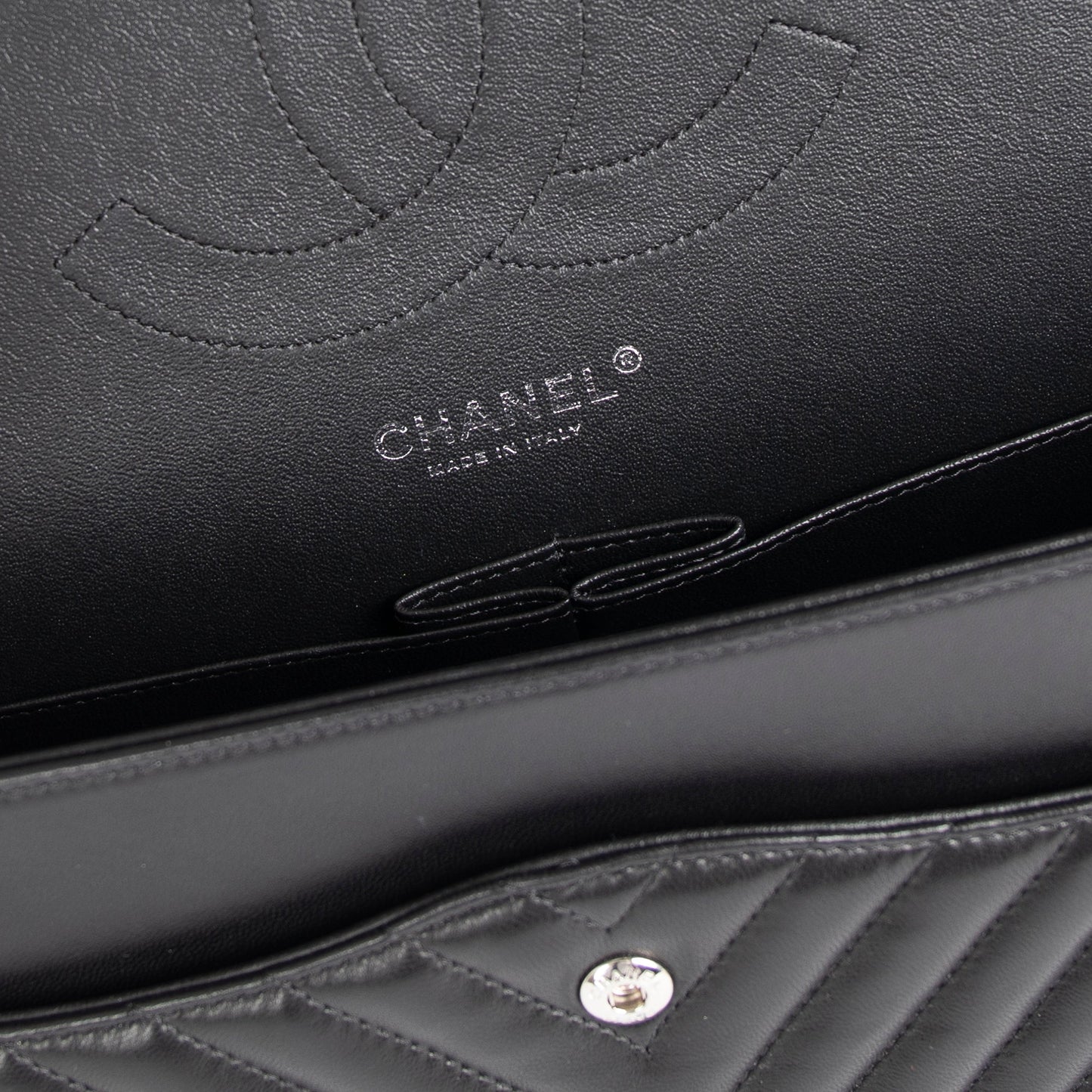 Chanel So Black Chevron Classic Jumbo Double Flap Bag