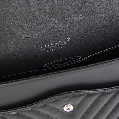 Chanel So Black Chevron Classic Jumbo Double Flap Bag