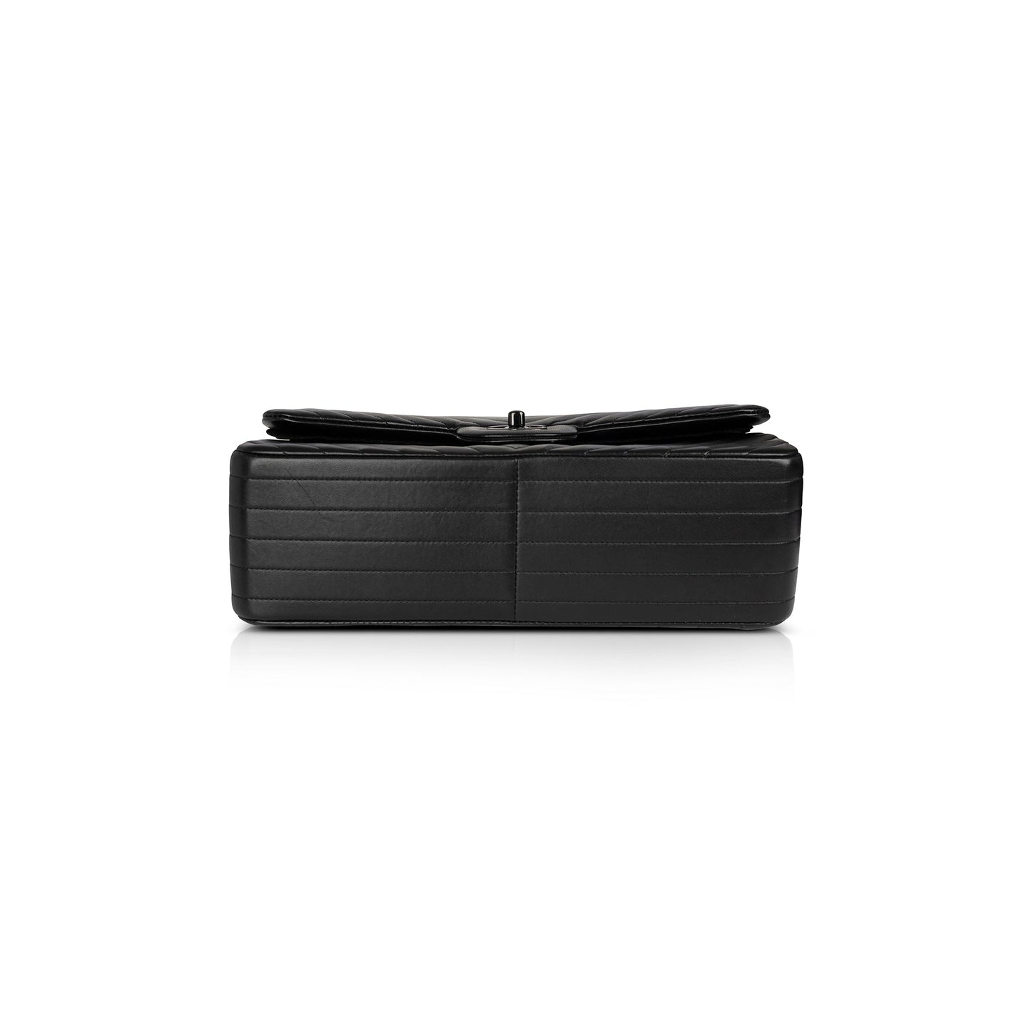Chanel So Black Chevron Classic Jumbo Double Flap Bag