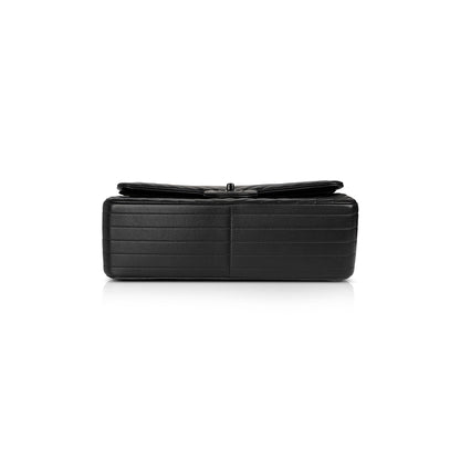 Chanel So Black Chevron Classic Jumbo Double Flap Bag