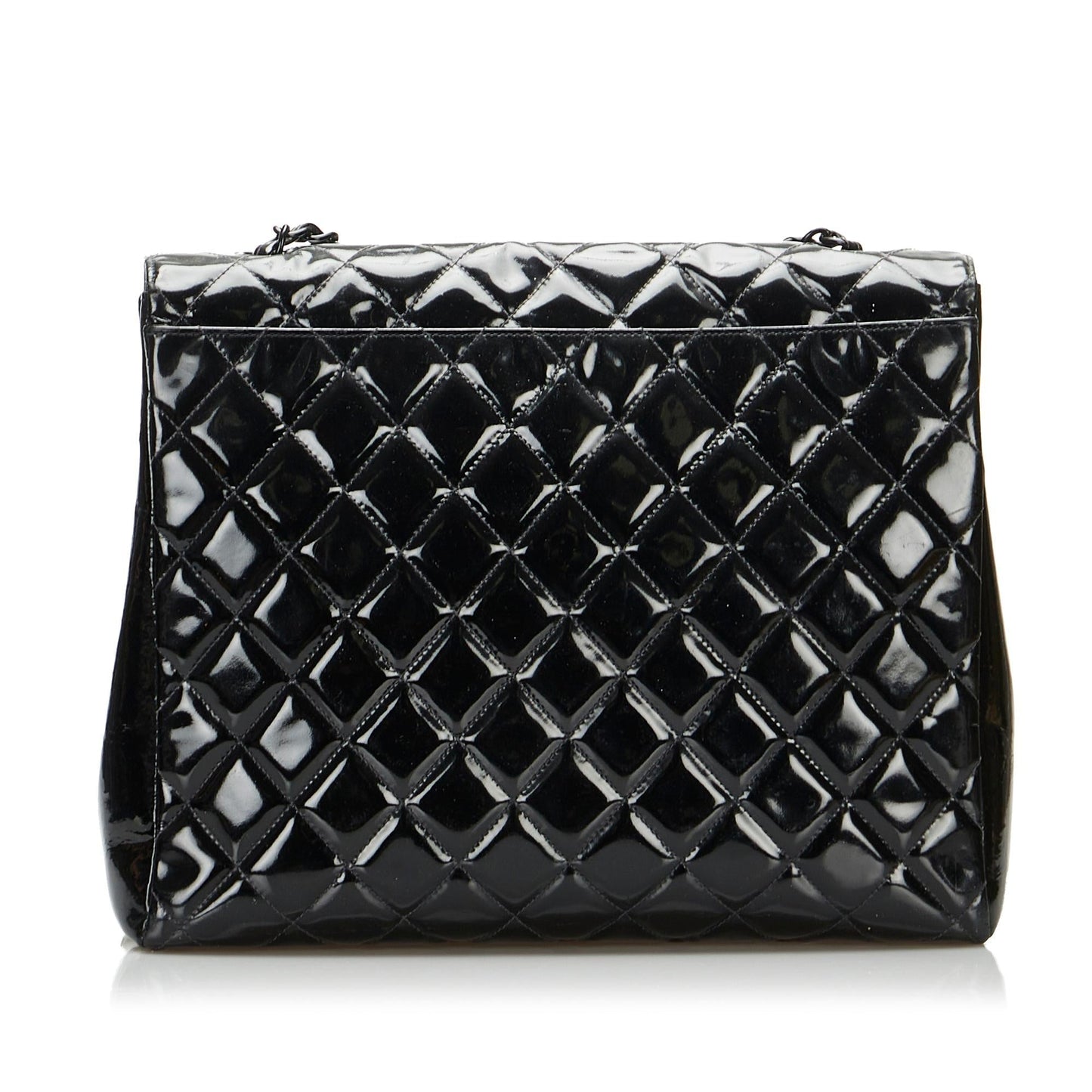Chanel So Black Matelasse Patent Leather Single Flap Bag (SHG-6IHvZr)