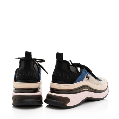 Chanel Suede Mesh CC Cap Toe Sneakers - Size 10 / 40 (SHF-BjDQ7O)