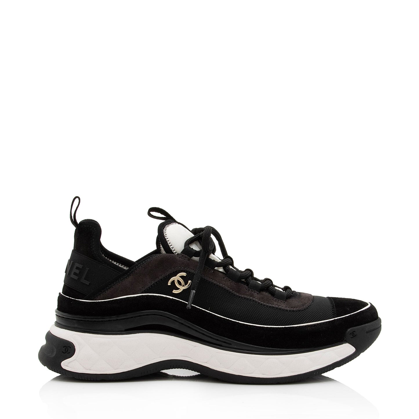 Chanel Suede Mesh CC Cap Toe Sneakers - Size 10.5 / 40.5 (SHF-ASezZ0)