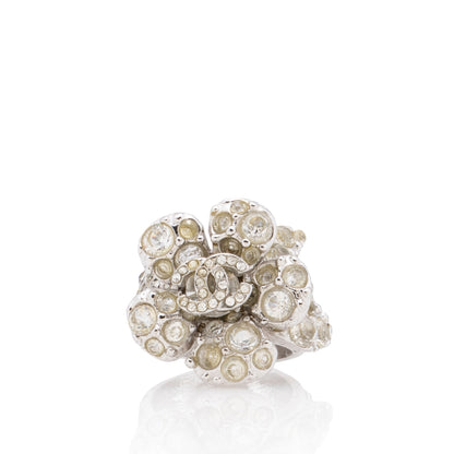 Chanel Swarovski Crystal CC Camellia Ring - Size 7 (SHF-0leEV6)