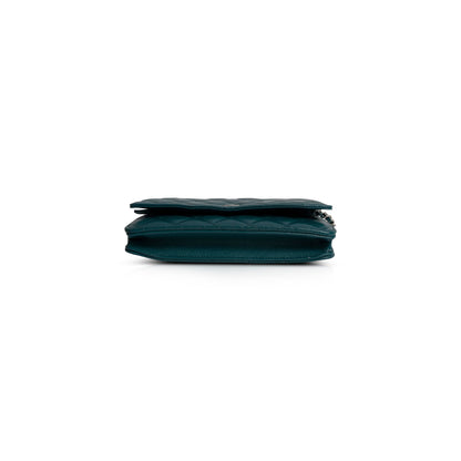 Chanel Teal Caviar Classic Wallet on Chain