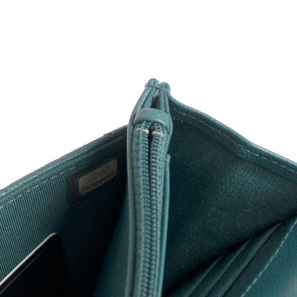 Chanel Teal Caviar Classic Wallet on Chain