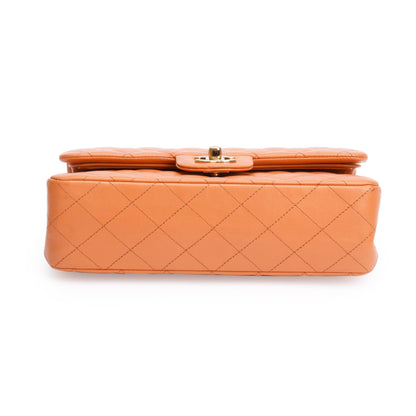Chanel Terracotta Quilted Lambskin Leather Classic Small Double Flap Bag