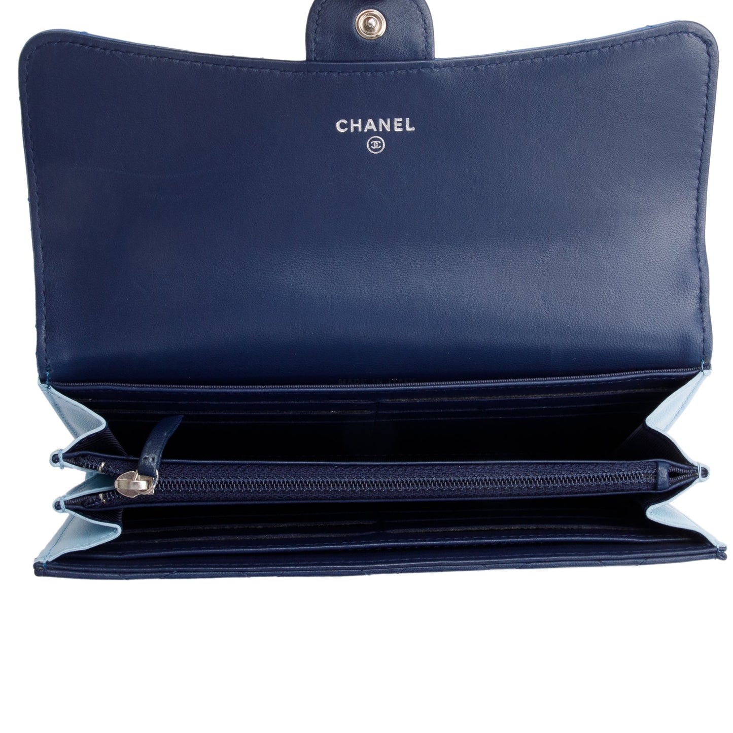 Chanel Tri-color Lambskin Leather Classic Long Flap Wallet