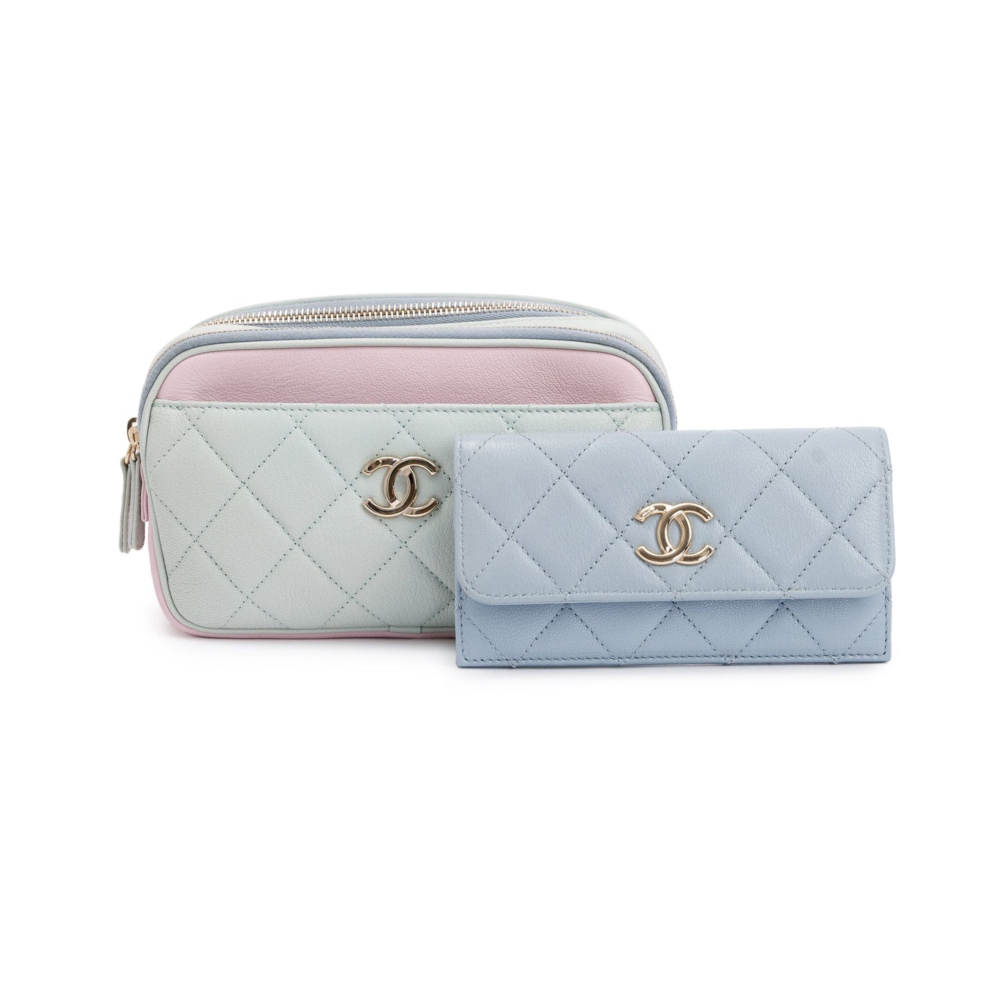 Chanel Tricolour Quilted Calfskin Leather In & Out Camera Waist Bag