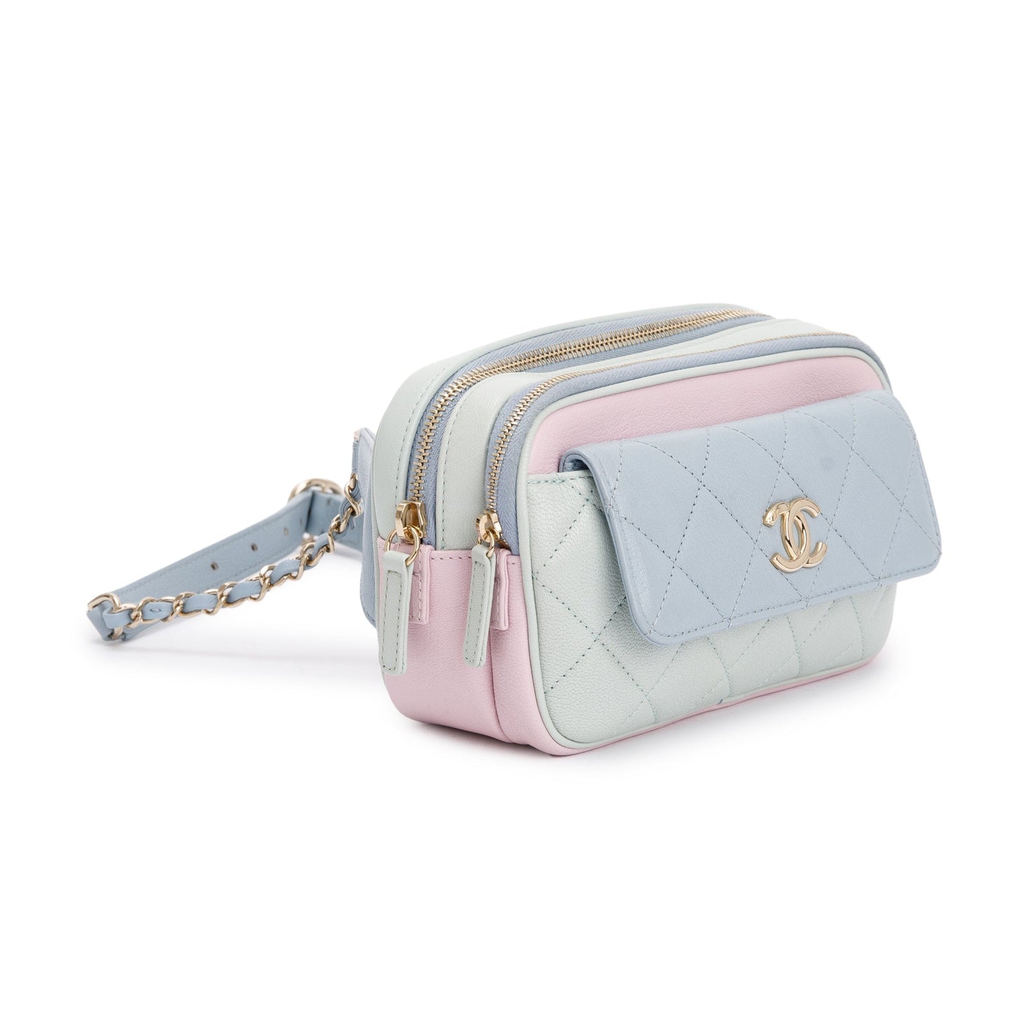 Chanel Tricolour Quilted Calfskin Leather In & Out Camera Waist Bag