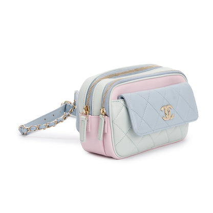 Chanel Tricolour Quilted Calfskin Leather In & Out Camera Waist Bag