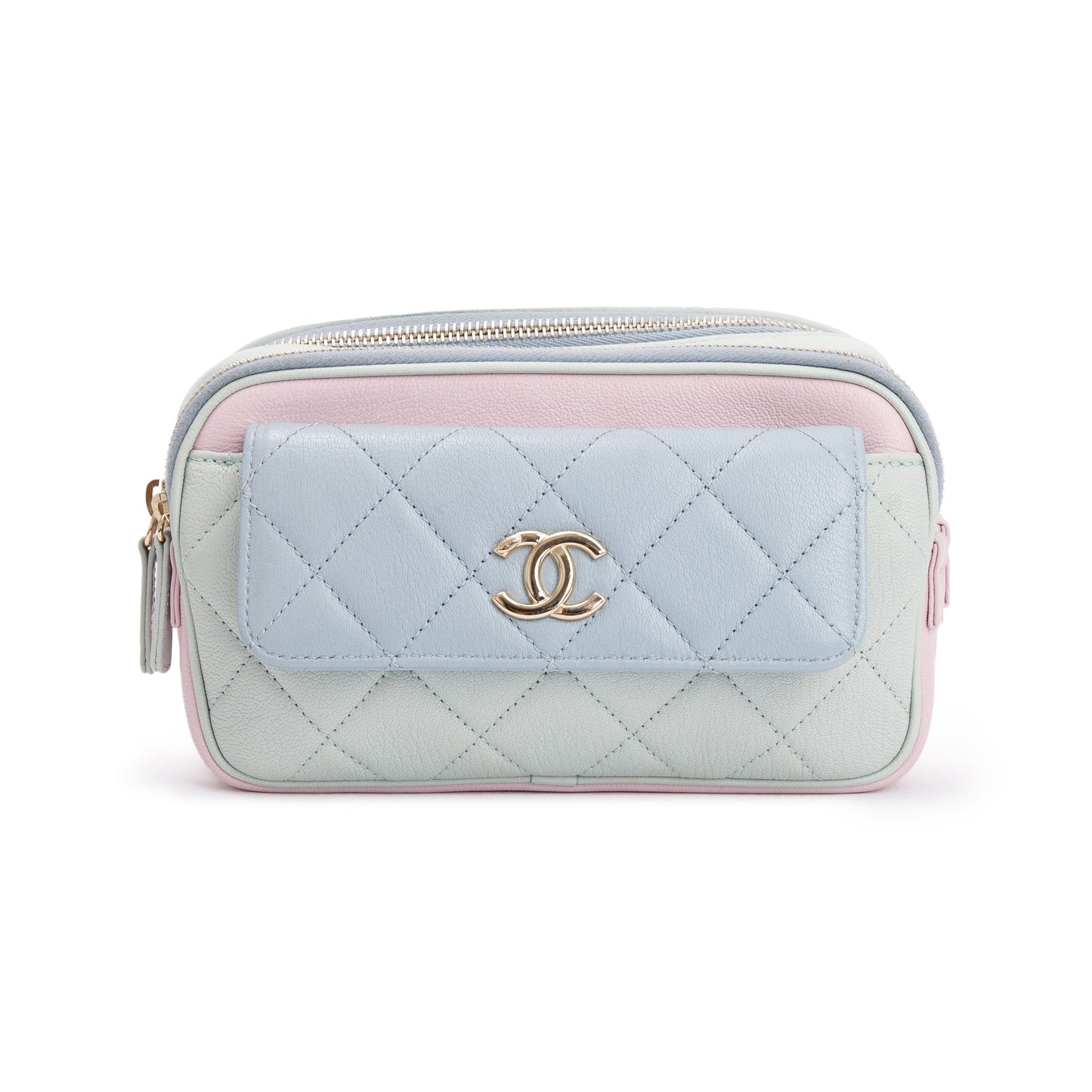 Chanel Tricolour Quilted Calfskin Leather In & Out Camera Waist Bag