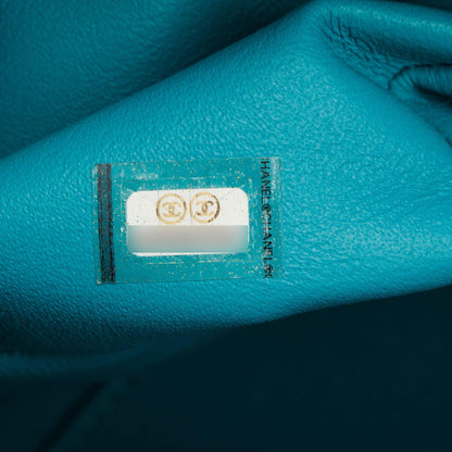 Chanel Turquoise Caviar Leather Classic Jumbo Double Flap Bag