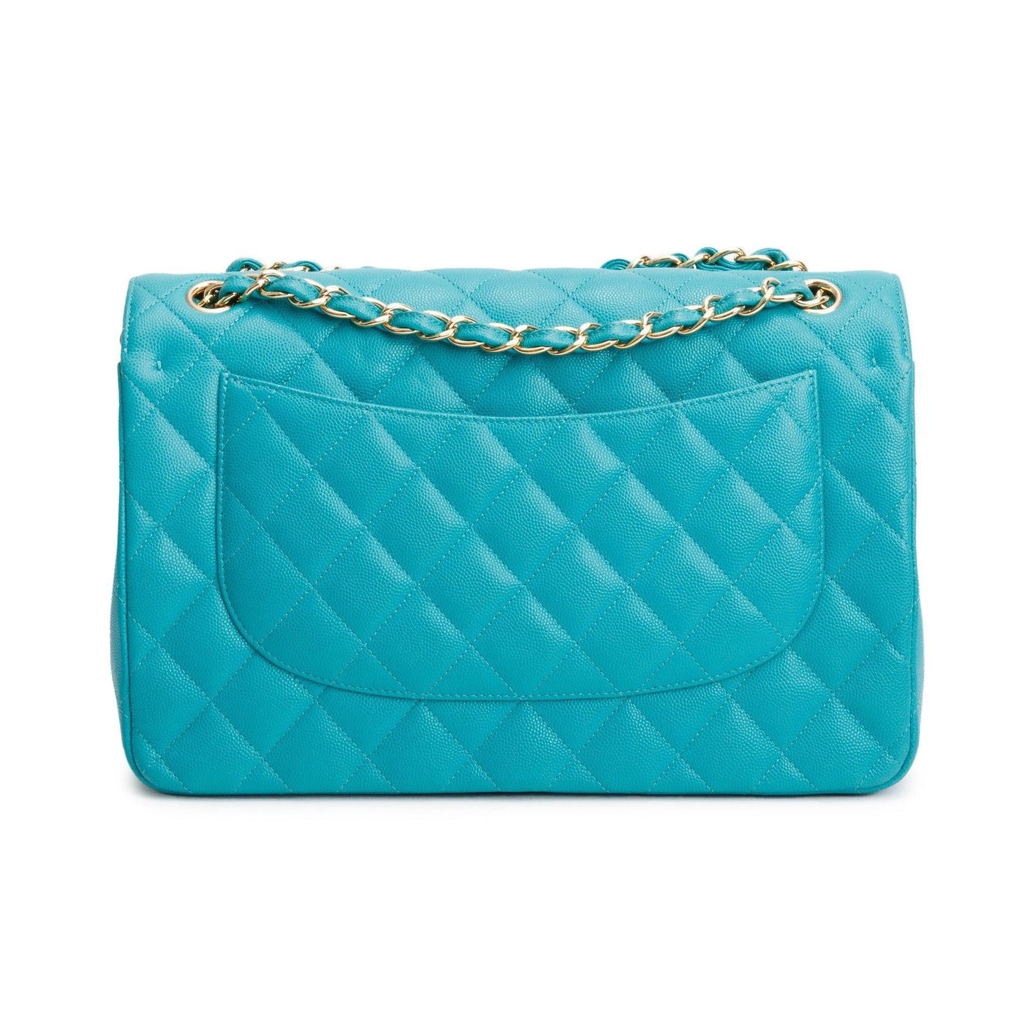 Chanel Turquoise Caviar Leather Classic Jumbo Double Flap Bag