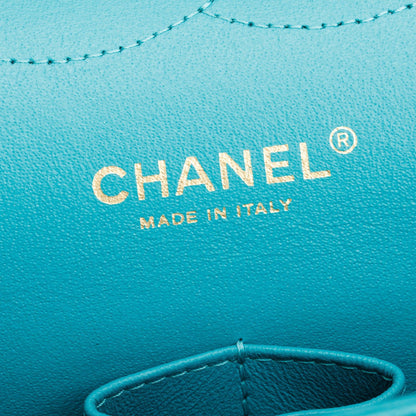 Chanel Turquoise Caviar Leather Classic Jumbo Double Flap Bag