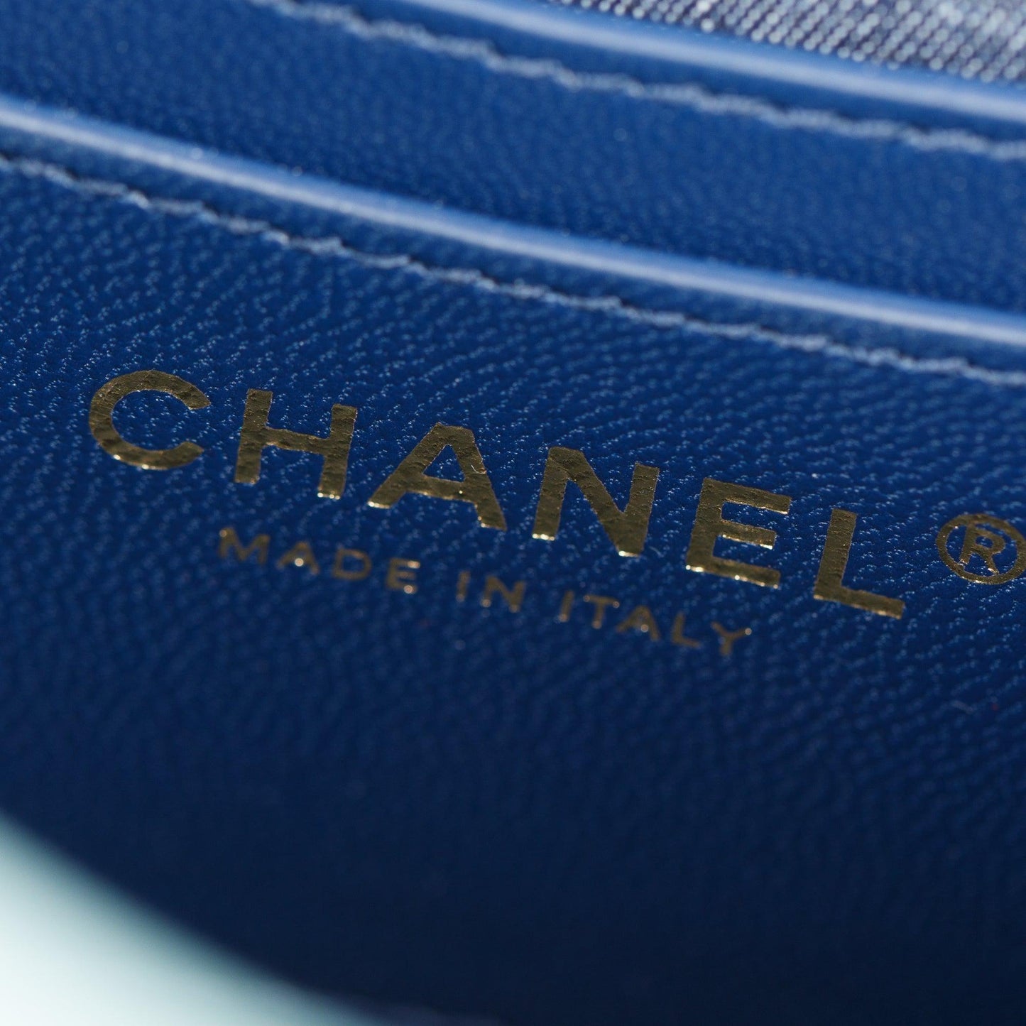 Chanel Turquoise Lambskin Leather Vanity Case on Chain
