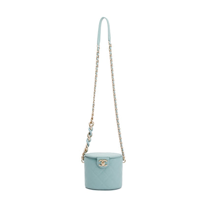 Chanel Turquoise Lambskin Leather Vanity Case on Chain