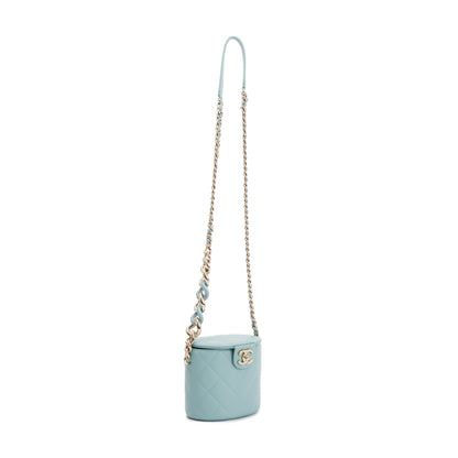 Chanel Turquoise Lambskin Leather Vanity Case on Chain