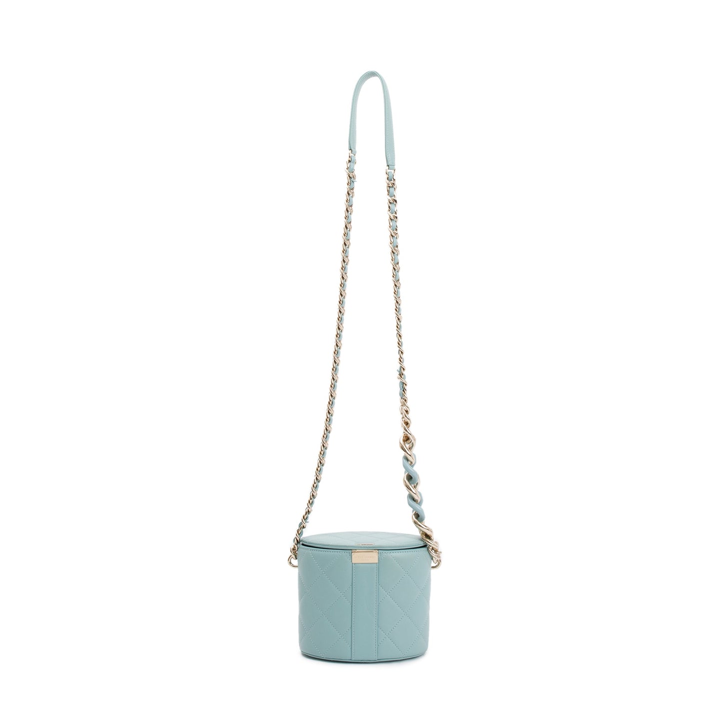Chanel Turquoise Lambskin Leather Vanity Case on Chain