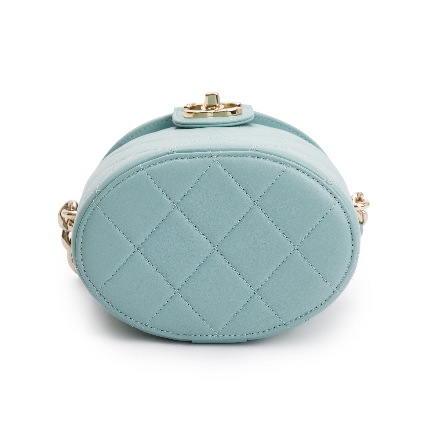 Chanel Turquoise Lambskin Leather Vanity Case on Chain