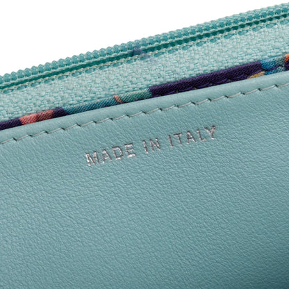 Chanel Turquoise Quilted Calfskin Leather Diamond Stitch Wallet on Chain