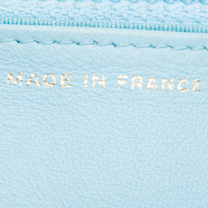 Chanel Turquoise Quilted Lambskin Leather Classic Wallet on Chain